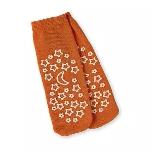 Medline Double-Tread Slippers - Patient Slippers, Glow-in-the-Dark Orange, Child - MDTDBLTREADC