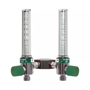 Medline Dual-Oxygen Flowmeters - Dual-Oxygen Flowmeter, No Fitting, 0 lpm to 15 lpm - RFMDO15AA