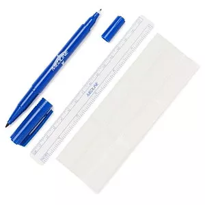 Medline Dual-Tip Skin / Utility Markers - Dual Tip Utility Skin Marker with Ruler and Labels - DYNJSMD03