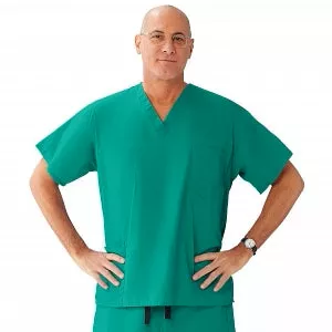 Medline Encore Unisex Reversible V-Neck Scrub Top with 4 Pockets - Encore Unisex Reversible V-Neck 4-Pocket Scrub Top with Fashion Seal Color-Coding, Size 3XL, Ceil Blue - 730PTHXXXL-CF