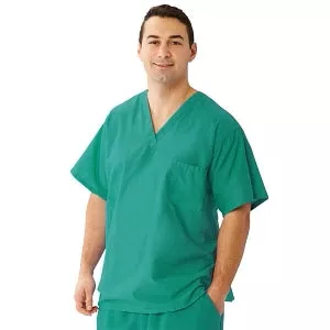 Medline Encore Unisex Two Pocket Scrub Tops - Encore Unisex Reversible V-Neck 2-Pocket Scrub Top with Angelica Color-Coding, Size 2XL, Ceil Blue - 710PTHXXL-CA