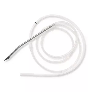 Medline Exuflow Round Wound Drains - 19 Fr (1/4") Exuflow Round Wound Drain, 3/4 Duct, Trocar - ORHUR195