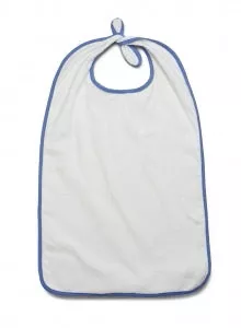 Medline EZ Tie Terry Cloth Clothing Protectors - Ez Tie Terry-Cloth Bib, Adult, 12 oz., 21" x 38", White - MDTAB5B38WHI
