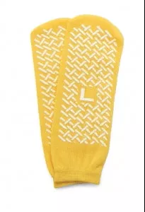 Medline Fall Prevention Slippers - Fall Prevention Patient Slippers, Yellow, Size L - MDTPS4B04FPY