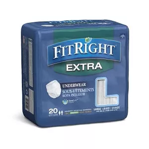Medline FitRight Extra-Protective Underwear - FitRight Extra Protective Underwear, Size XL, for Waist Size 56"-68" - MSC13600A