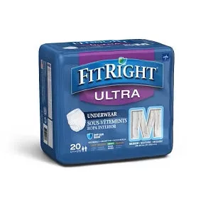 Medline FitRight Ultra Adult Incontinence Underwear - FitRight Ultra Protective Underwear, Size L, for Waist Size 40"-56" - FIT23505A