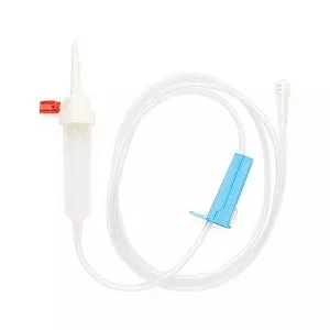 Medline Fluid Administration Sets w/Drip Chamber - Drip Chamber 48" (121.92 cm) Standard Bore Non-Vented Filtered Fluid Administration IV Set - DYNJNVFD48