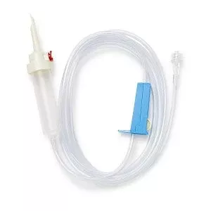 Medline Fluid Administration Sets w/Drip Chamber - Drip Chamber 60" (152.40 cm) Standard Bore Vented Filtered Fluid Administration IV Set - DYNJVFD60