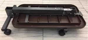 Medline Fold-Flat Overbed Table - Fold-Flat Overbed Table with Basket, Walnut - MDS108015