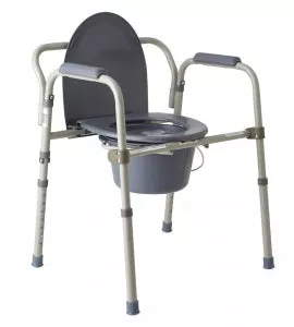Medline Folding Steel Commode - Folding Steel Bedside Commode - MDS89664FR