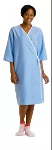 Medline Front-Opening Exam Patient Gowns - Front-Opening Exam Gown, Blue - MDTPG5RFOBLU