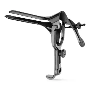 Medline Graves Vaginal Speculums - Graves Vaginal Speculum with Smoke Tube, Ebonized, Large, 12.1 cm x 3.8 cm - MDS321003EB