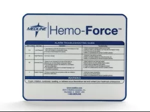 Medline Hemo-Force DVT Pump Parts and Accessories - Alarm Troubleshooting Guide Label for Hemo-Force MDS600INT DVT Pump - MDSAL202024