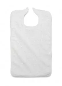 Medline Hook-and-Loop Terry Cloth Clothing Protectors - Terry Bib with Hook and Loop Strap, Adult, 10 oz., 18" x 30", Blue - MDTAB3B30BLU