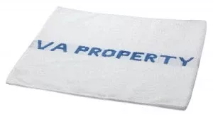 Medline Hospital or VA Property Cotton Terry Bath Towels - Bath Towel, White with Blue Center Stripe, "Hospital Property", 100% Cotton, 20" x 40", 5 lb./doz. - MDTBT3C50HOSR