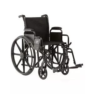 Medline K1 Basic Wheelchairs - K1 Basic Wheelchair with Desk-Length Arms and Swing-Away Footrests, 18" Width - MDS806250EEC