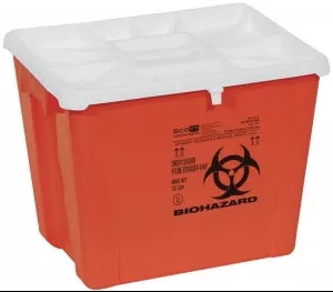 Medline Large PG-II Waste and Sharps Containers - PG-II Flat Sharps Container, Red, 8 gal. - MDS705208