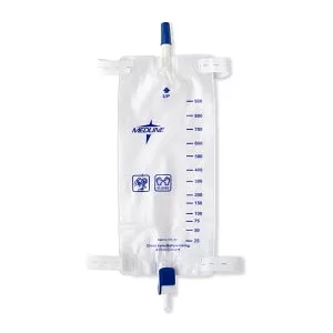 Medline Leg Bag with Flip Drain - Urinary Leg Bags with Elastic Straps, Flip-Drain Spout, Size M, 20-oz. - URO5454
