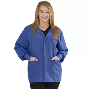 Medline Lincoln ave Unisex Stretch Fabric Scrub Jacket with 3 Pockets - Unisex Lincoln Ave. Cuffed Jacket, Black, Size 2XL - 5542BLKXXL
