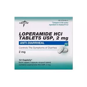 Medline Loperamide Antidiarrheal Caplets - Loperamide HCL Caplets, 2 mg, 12/Box - OTCS0801C2