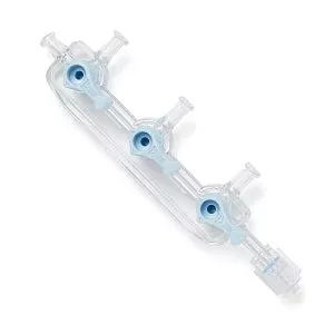 Medline Low-Torque Handle Manifolds - Right-Hand Orientation 250 PSI Manifold with Low-Torque Handle in "OFF" Position, 2 Ports - DYNJMAN02LT
