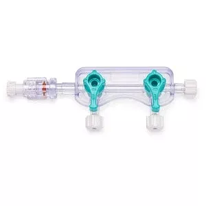 Medline Manifolds with Standard Handle - Left-Hand Orientation 500 PSI Manifold with Standard Handle in ON Position, Block Profile, 3 Ports - DYNJMAN3LNH