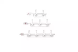 Medline Manifolds with Standard Handle - Universal Orientation 40 PSI Manifold with Standard Handle in OFF Position, Block Profile, 4 Ports - DYNJMAN32