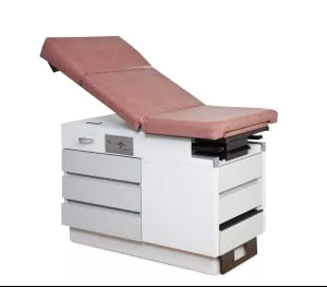 Medline Manual Exam Table - Manual Exam Table, Manual Back, 5 Drawers, 27" W x 54" L x 32" H, Blue - MDR741700RGGB
