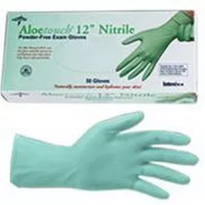 Medline MDS195284 - Exam Glove Aloetouch Ice™ Small NonSterile Nitrile Standard Cuff Length Textured Fingertips Green Chemo Tested