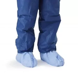 Medline Medium Weight Coated Polypropylene Shoe Covers - Coated Shoe Covers, Blue, Size Regular / Large - NON30858