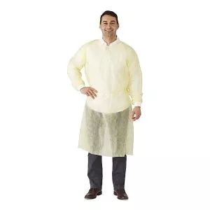 Medline Medium-Weight Dental Cover Gowns with Knit Cuffs - Spunbond Polypropylene Dental Gown with Knit Cuff, Blue, Size XL - NONDBXL