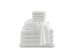 Medline Medline Classic Cotton Terry Bath Towels - 100% Cotton Bath Towel, 5.5 lb./doz. Weight, White, 20" x 40", 10 doz./Case - MDTBT3C55T