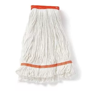 Medline Microfiber Traditional Wet Mop - Microfiber Traditional Loop Mop, White, 14 oz. - MDT217794WHT