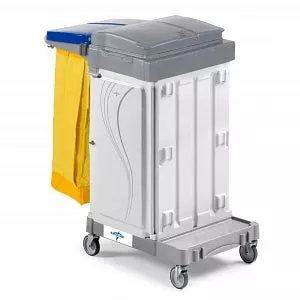 Medline MIYO Housekeeping Carts - Healthcare Housekeeping Cart, Short Base, Front Overhang - MPHMCECO2F
