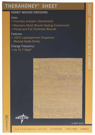 Medline MNK0077 - Honey Impregnated Wound Dressing TheraHoney™ 4 X 5 Inch Porous Material Manuka Honey Sterile