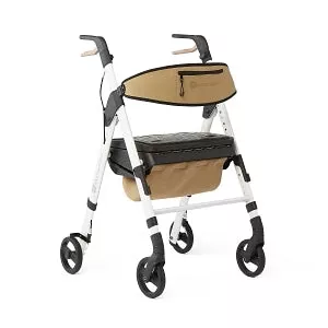 Medline Momentum Rollators - Momentum Rollator with Height-Adjustable Seat and Handles, Red - MDS86870R