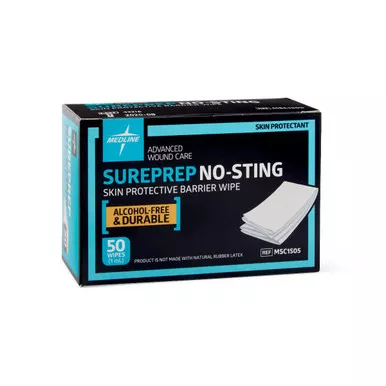 Medline MSC1605 - SurePrep Rapid-Dry No-Sting Barrier Film, 1 mL Wipe