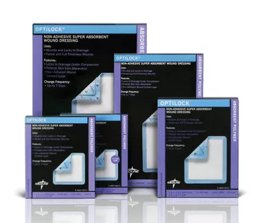Medline MSC6444EP - Super Absorbent Dressing OptiLock 4 X 4 Inch Polymer Square Sterile