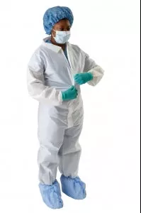 Medline Multilayer Breathable Coveralls - Multilayer Coveralls with Elastic Wrists and Ankles, Blue, Size 4XL - NONCV2904XL