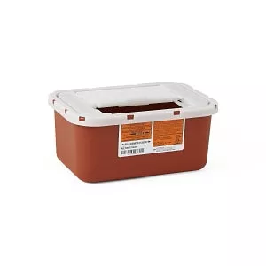 Medline Multipurpose Sharps Containers - Wall-Mounted Sharps Container, Red, 1 gal. - MDS701201