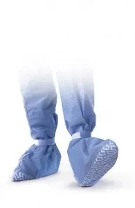 Medline Nonskid Fluid Proof Boot Covers - Knee-High Hook-and-Loop Boot Covers with Nonskid Bottom, Blue, Size XL - NON27144XL