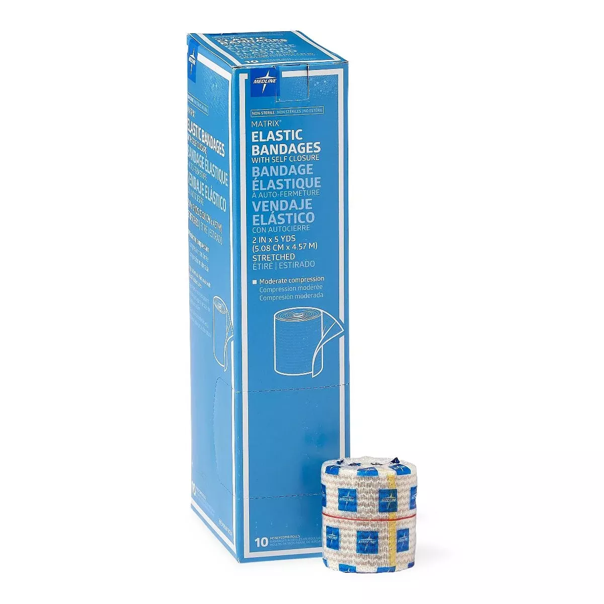 Medline Nonsterile Matrix Elastic Bandages - Matrix Elastic Bandage with Self-Closure, 3" x 5 yd. - MDS087003LFG