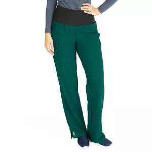 Medline Ocean Ave Women's Stretch Fabric Support Waistband Scrub Pants - Ocean ave Women's Support Waistband Scrub Pants with Cargo Pocket, Size 2XL Petite Inseam, Caribbean Blue - 5560CRBXXLP