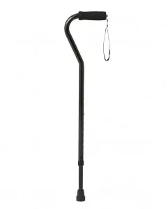 Medline Offset Handle Fashion Canes - Aluminum Offset Handle Fashion Cane, Black - TAA86420