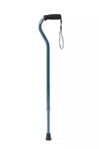 Medline Offset Handle Fashion Canes - Offset Cane, Blue / Teal, Aluminum - MDS86420BS