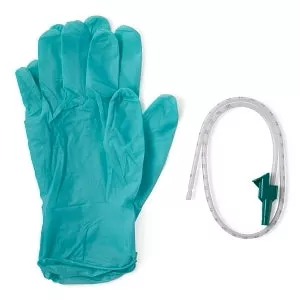 Medline Open Suction Rigid Trays with Catheter and Gloves - Suction Catheter Tray with Pair of Gloves, 12 Fr - DYND40981LG