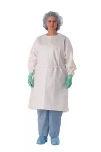 Medline Over-the-Head Microporous Breathable Isolation Gown - Breathable Isolation Gown with Elastic Wrists, White, Size XL - NON27314XL