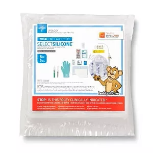 Medline Pediatric 100% Silicone 1-Layer Foley Catheter Tray - Total One-Layer Tray with 400 mL Urine Meter with 2, 500 mL Drain Bag, 100% Silicone Foley Catheter, 6 Fr, 3 mL, Peri Wipe - URO170806