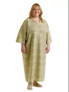 Medline PerforMAX IV Patient Gowns - PerforMAX IV Patient Gown with Metal Snap Detail, Cascade Green, One Size Fits Most - MDTPG7ITSCAG