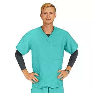 Medline PerforMAX Unisex Long Sleeve Scrub Top with 4 Pockets - PerforMAX Unisex Long-Sleeve 4-Pocket Scrub Top with Angelica Color-Coding Size 4XL, Black - 819DKW4XL-CA
